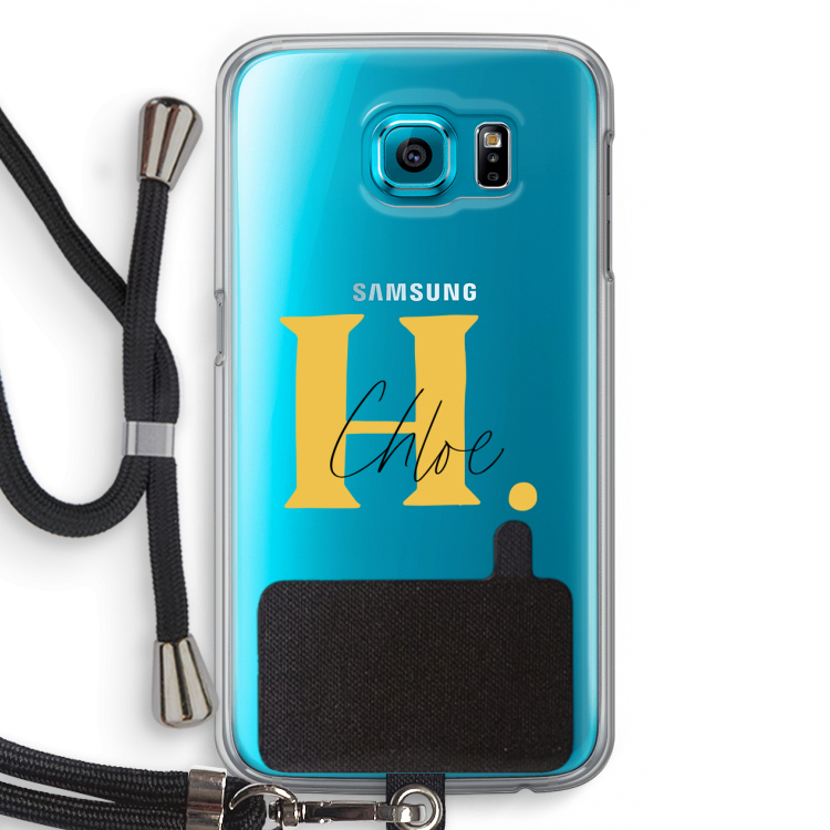 Amber Script: Samsung Galaxy S6 Transparant Hoesje met koord