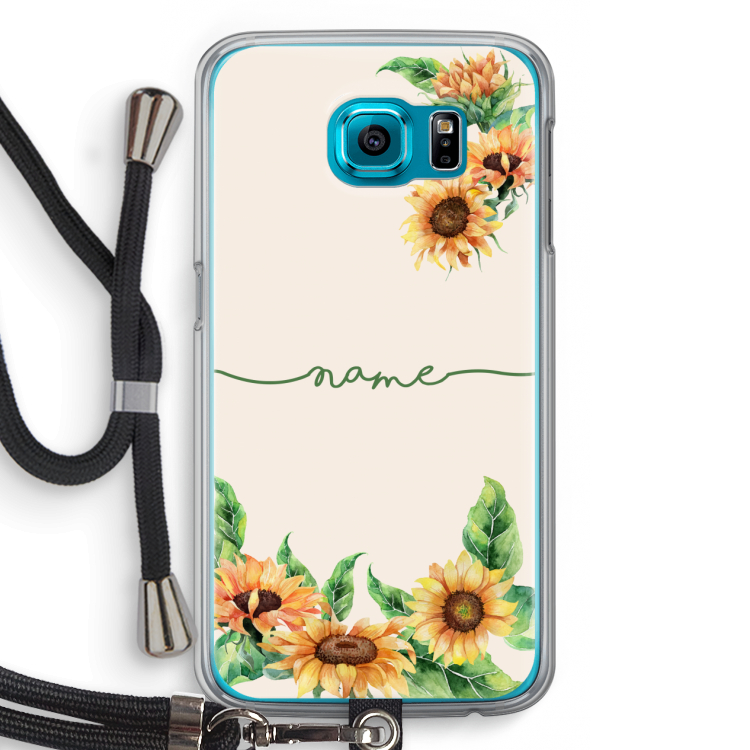 Zonnebloemen: Samsung Galaxy S6 Transparant Hoesje met koord