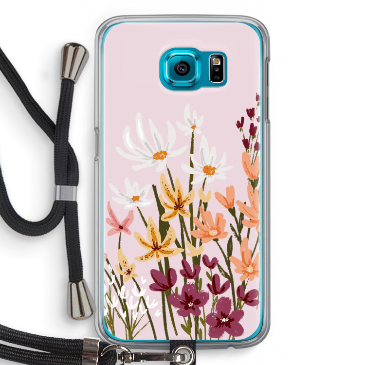 Painted wildflowers: Samsung Galaxy S6 Transparant Hoesje met koord