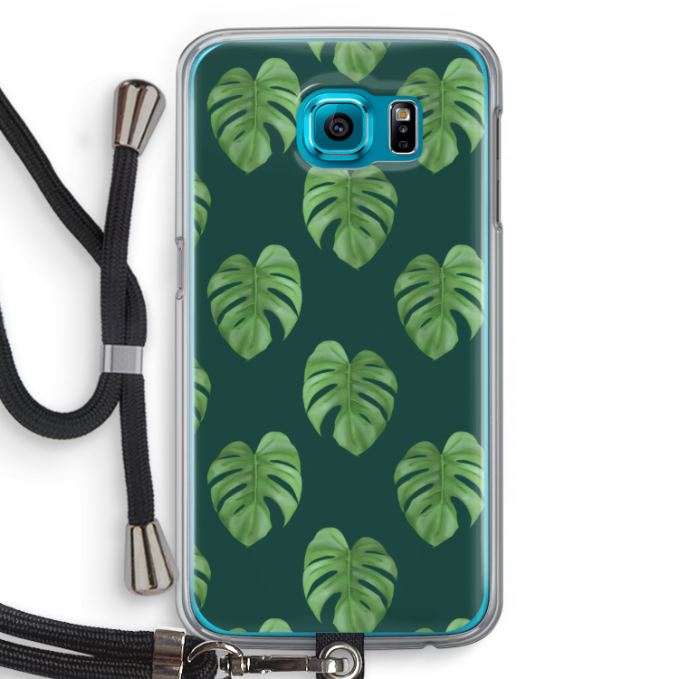 Monstera leaves: Samsung Galaxy S6 Transparant Hoesje met koord