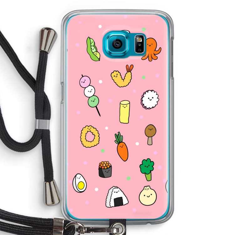 Happy bento friends: Samsung Galaxy S6 Transparant Hoesje met koord