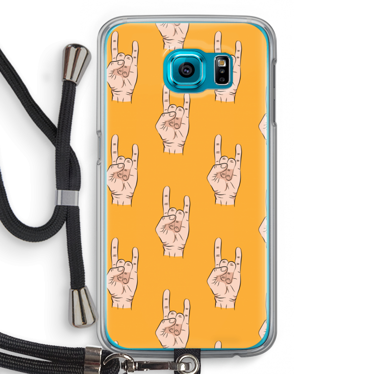 Rock: Samsung Galaxy S6 Transparant Hoesje met koord