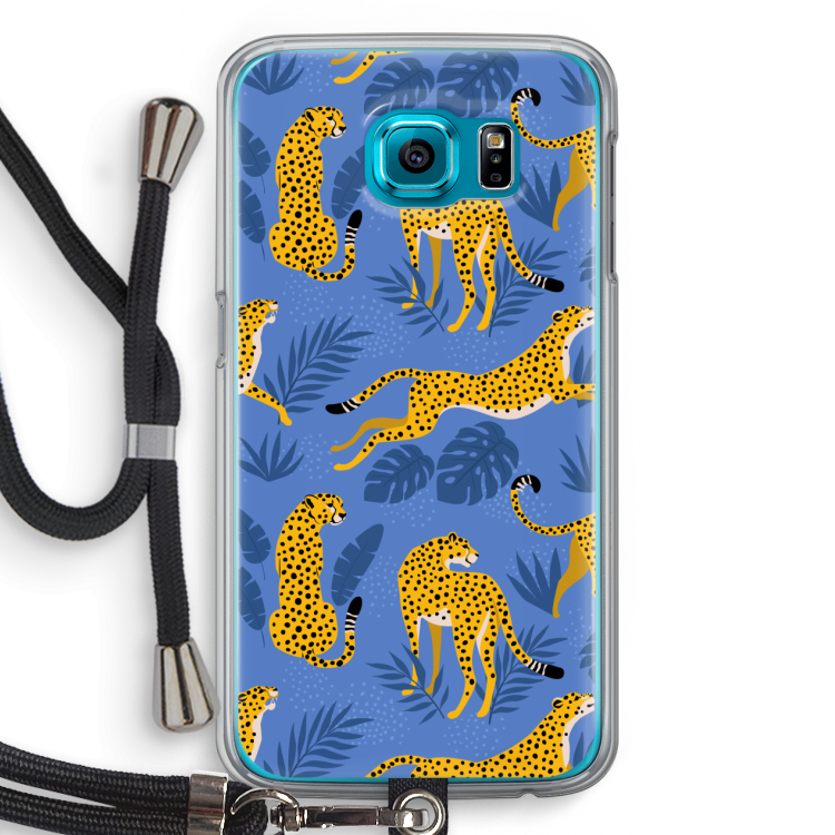 Luipaard: Samsung Galaxy S6 Transparant Hoesje met koord