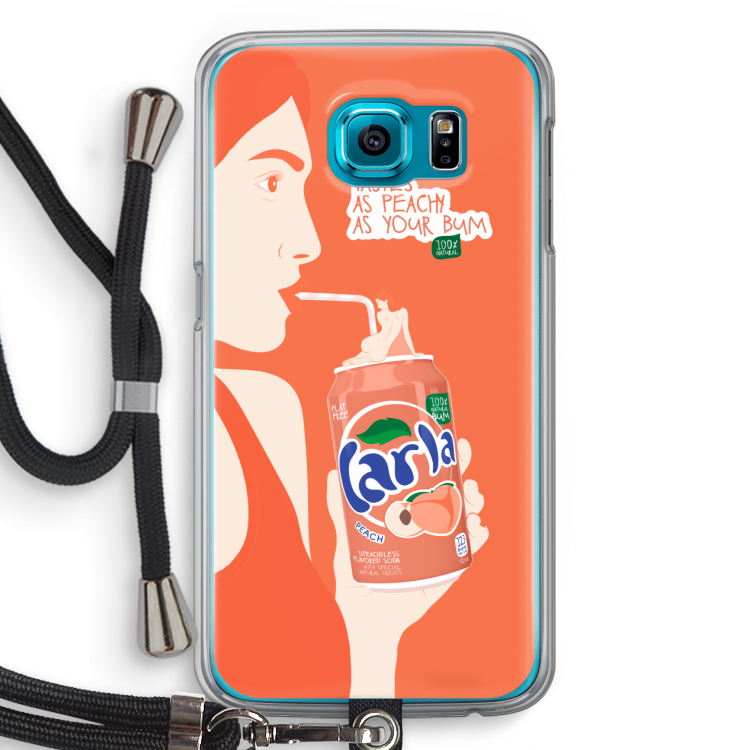 Peach please!: Samsung Galaxy S6 Transparant Hoesje met koord
