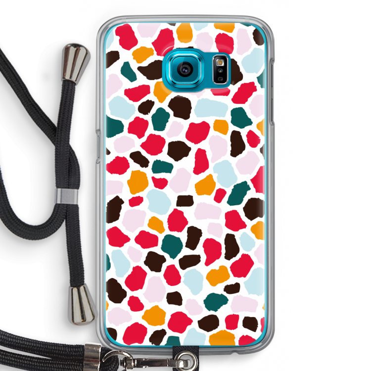 Colored Giraffe: Samsung Galaxy S6 Transparant Hoesje met koord