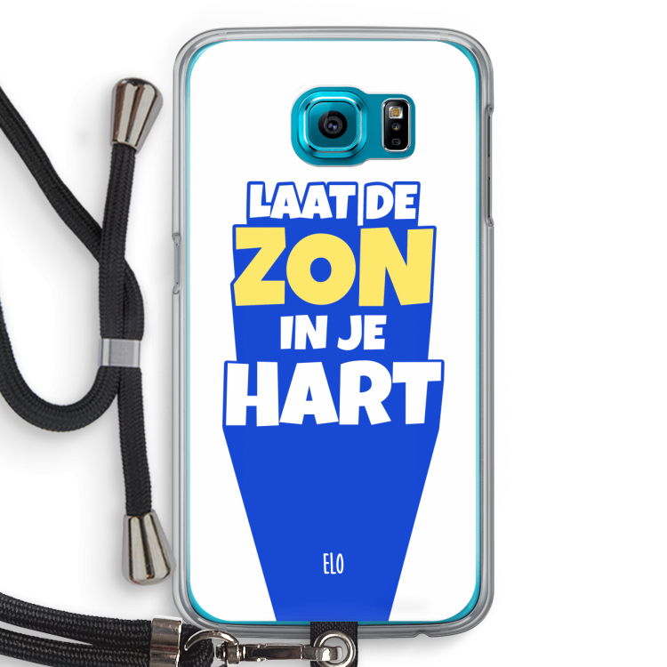 Laat de zon in je hart: Samsung Galaxy S6 Transparant Hoesje met koord