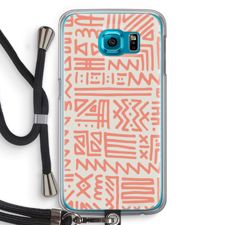 Marrakech Pink: Samsung Galaxy S6 Transparant Hoesje met koord