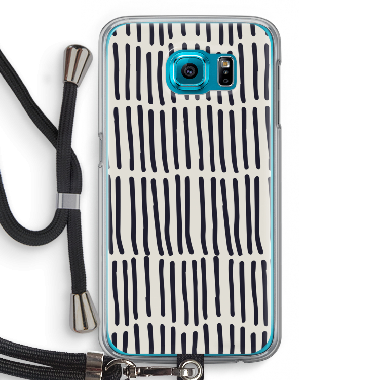 Moroccan stripes: Samsung Galaxy S6 Transparant Hoesje met koord