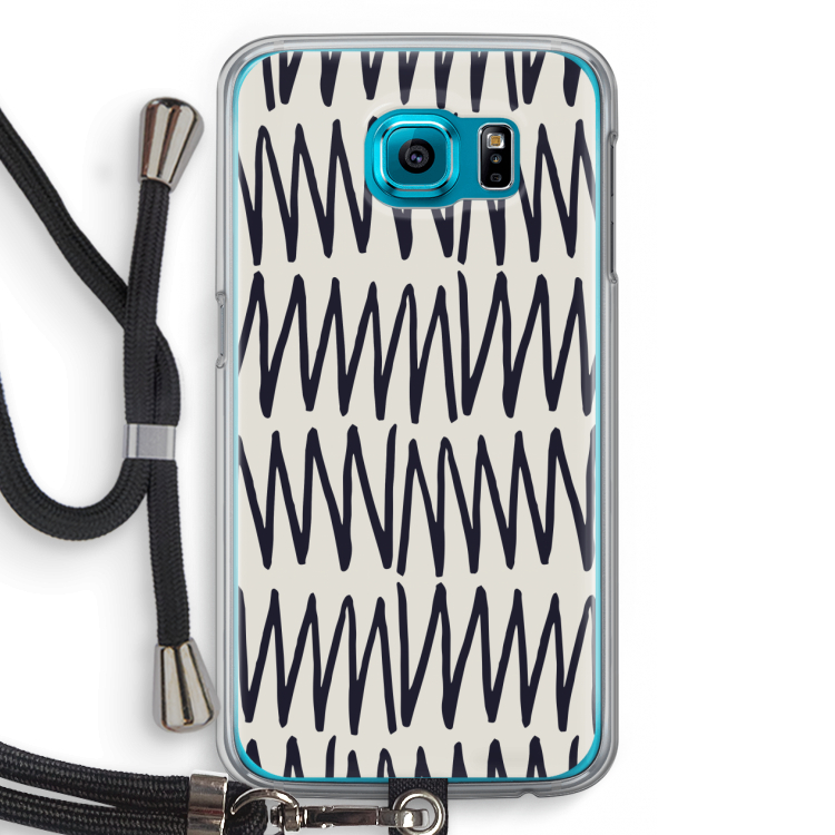 Marrakech Zigzag: Samsung Galaxy S6 Transparant Hoesje met koord