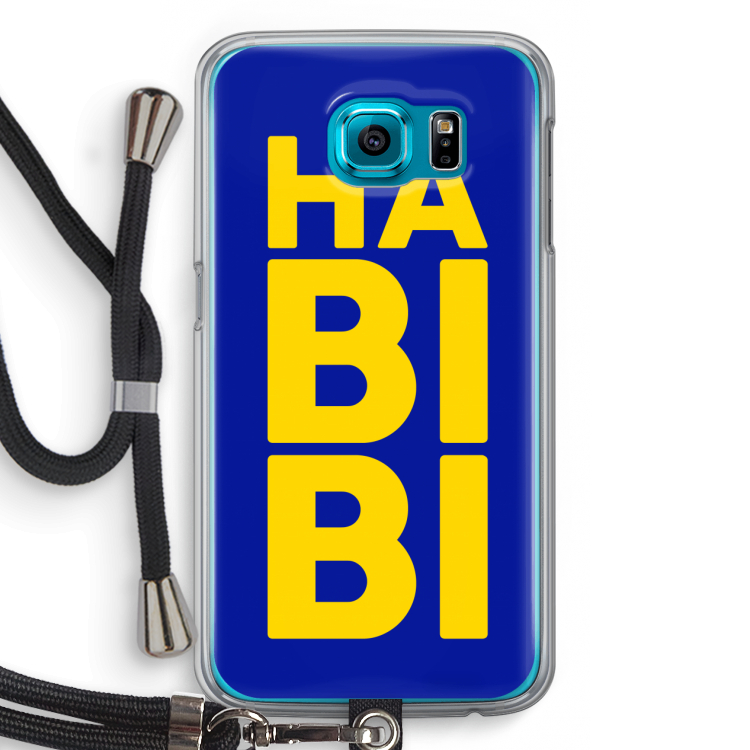 Habibi Blue: Samsung Galaxy S6 Transparant Hoesje met koord
