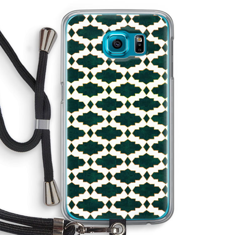 Moroccan tiles: Samsung Galaxy S6 Transparant Hoesje met koord