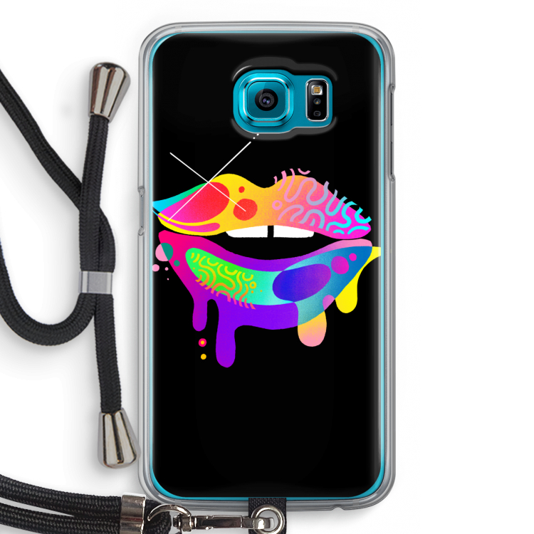 Lip Palette: Samsung Galaxy S6 Transparant Hoesje met koord