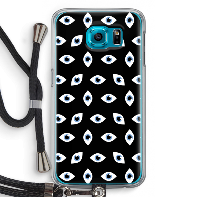 Eyes pattern: Samsung Galaxy S6 Transparant Hoesje met koord