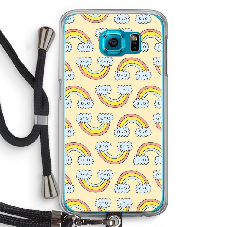 Regenboog: Samsung Galaxy S6 Transparant Hoesje met koord