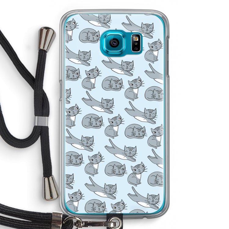 Poezen: Samsung Galaxy S6 Transparant Hoesje met koord