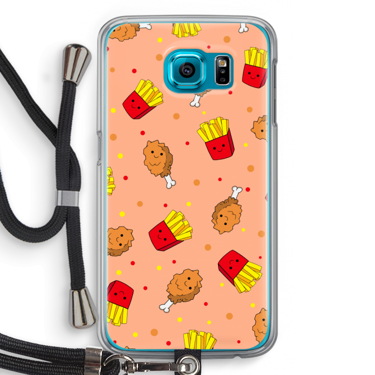 Chicken 'n Fries: Samsung Galaxy S6 Transparant Hoesje met koord