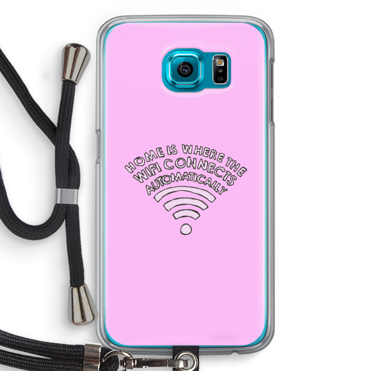 Home Is Where The Wifi Is: Samsung Galaxy S6 Transparant Hoesje met koord