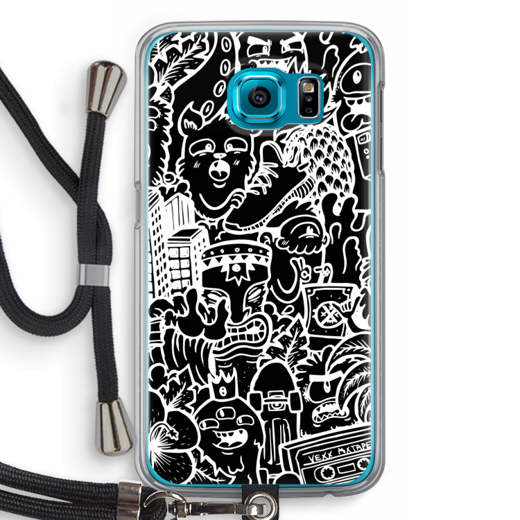 Vexx Black Mixtape: Samsung Galaxy S6 Transparant Hoesje met koord