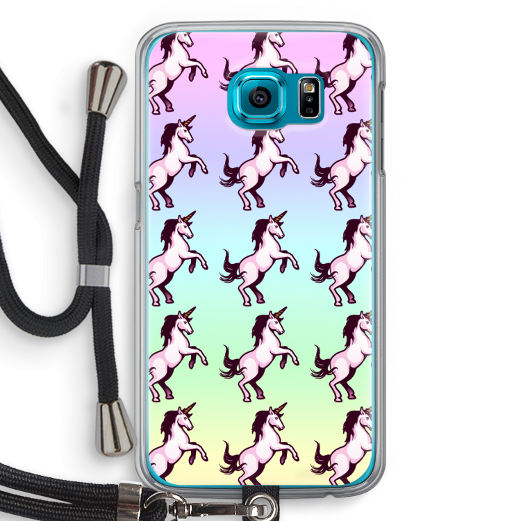 Musketon Unicorn: Samsung Galaxy S6 Transparant Hoesje met koord