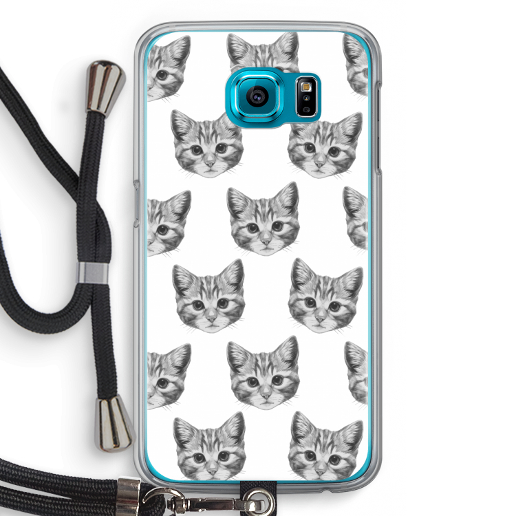 Kitten: Samsung Galaxy S6 Transparant Hoesje met koord