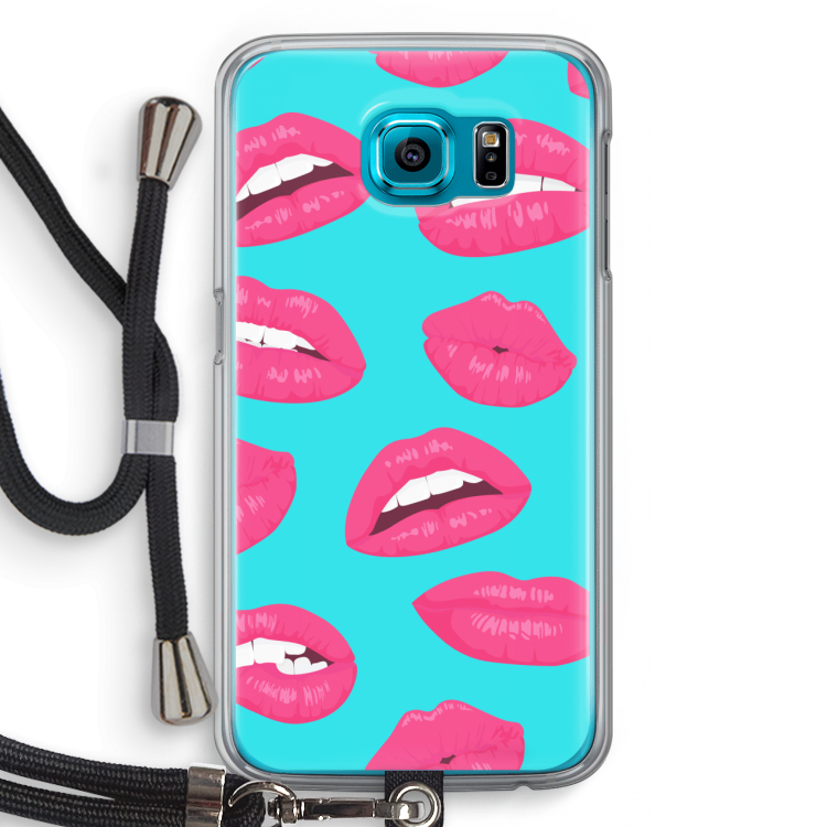 Bite my lip: Samsung Galaxy S6 Transparant Hoesje met koord