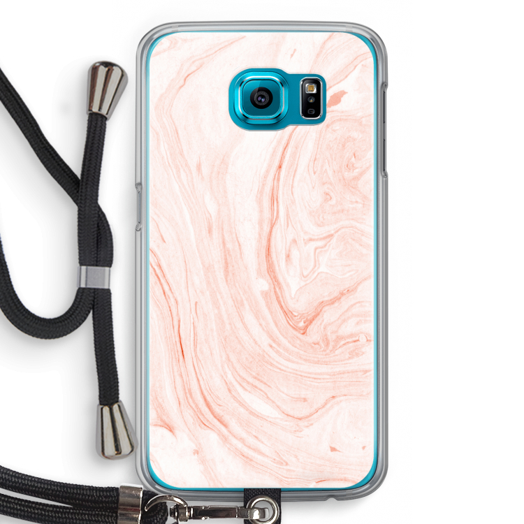 Peach bath: Samsung Galaxy S6 Transparant Hoesje met koord