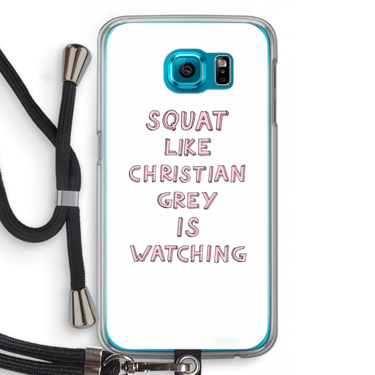 Christian Grey: Samsung Galaxy S6 Transparant Hoesje met koord
