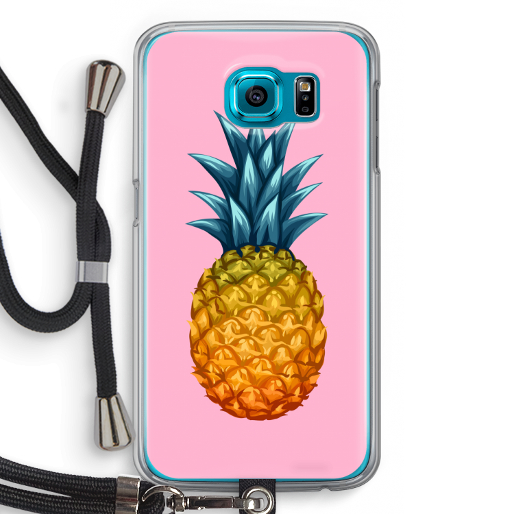 Grote ananas: Samsung Galaxy S6 Transparant Hoesje met koord