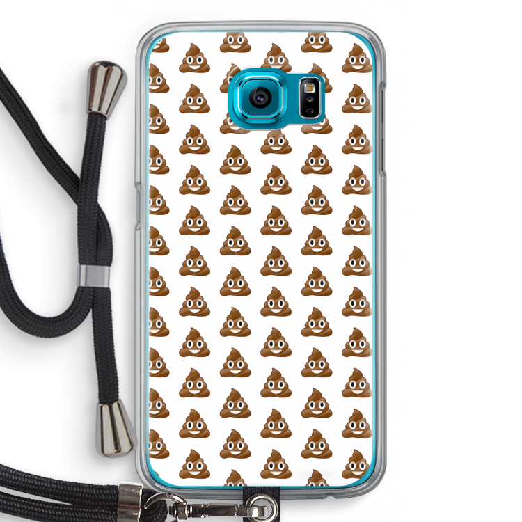 Poop emoji: Samsung Galaxy S6 Transparant Hoesje met koord