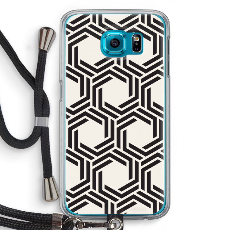 Geometrisch patroon: Samsung Galaxy S6 Transparant Hoesje met koord