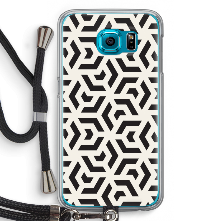 Crazy pattern: Samsung Galaxy S6 Transparant Hoesje met koord