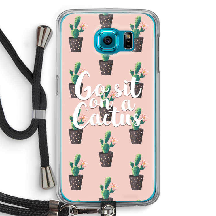 Cactus quote: Samsung Galaxy S6 Transparant Hoesje met koord