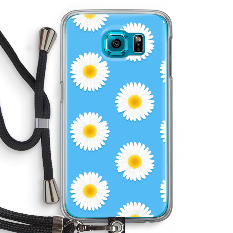 Margrietjes: Samsung Galaxy S6 Transparant Hoesje met koord