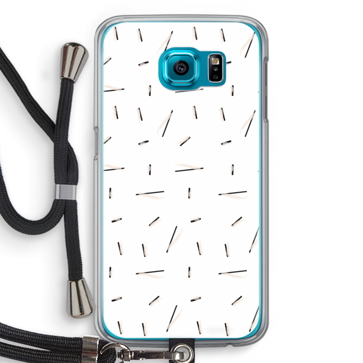 Hipster stripes: Samsung Galaxy S6 Transparant Hoesje met koord