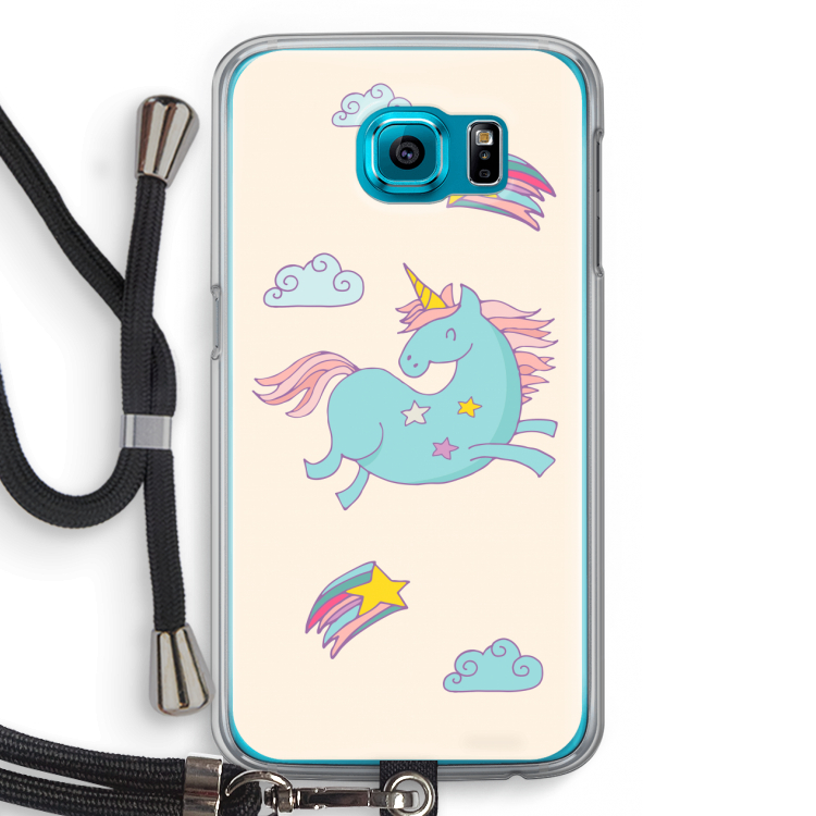 Vliegende eenhoorn: Samsung Galaxy S6 Transparant Hoesje met koord