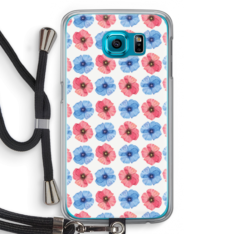 Klaproosjes: Samsung Galaxy S6 Transparant Hoesje met koord