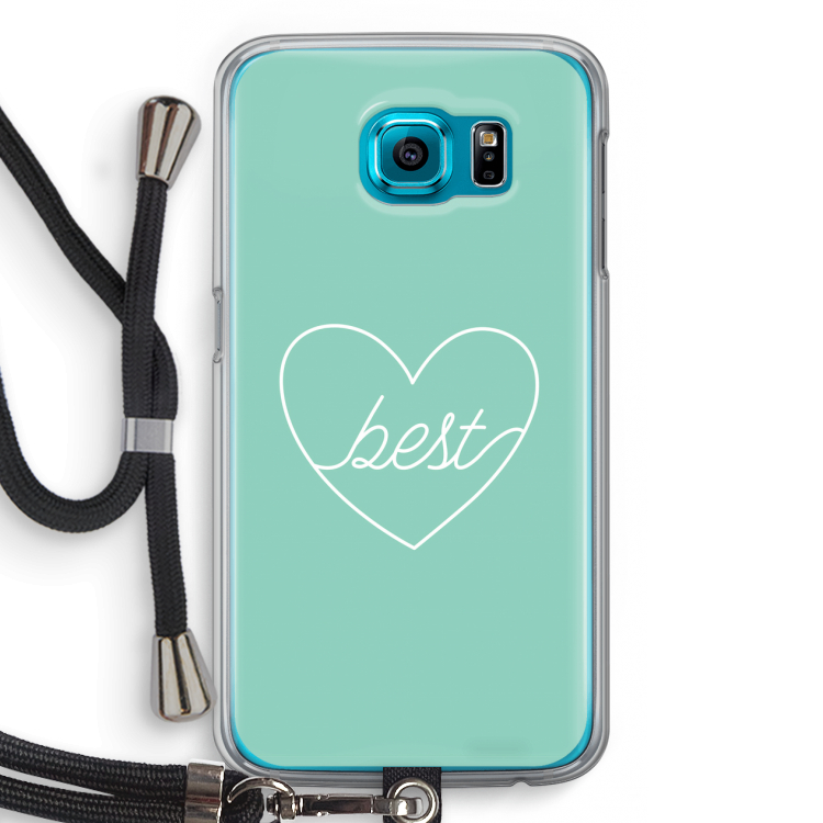 Best heart pastel: Samsung Galaxy S6 Transparant Hoesje met koord