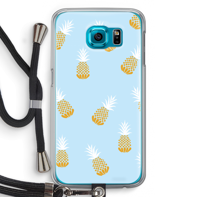 Ananasjes: Samsung Galaxy S6 Transparant Hoesje met koord