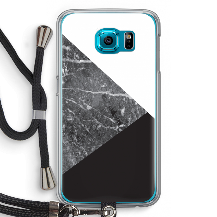 Combinatie marmer: Samsung Galaxy S6 Transparant Hoesje met koord