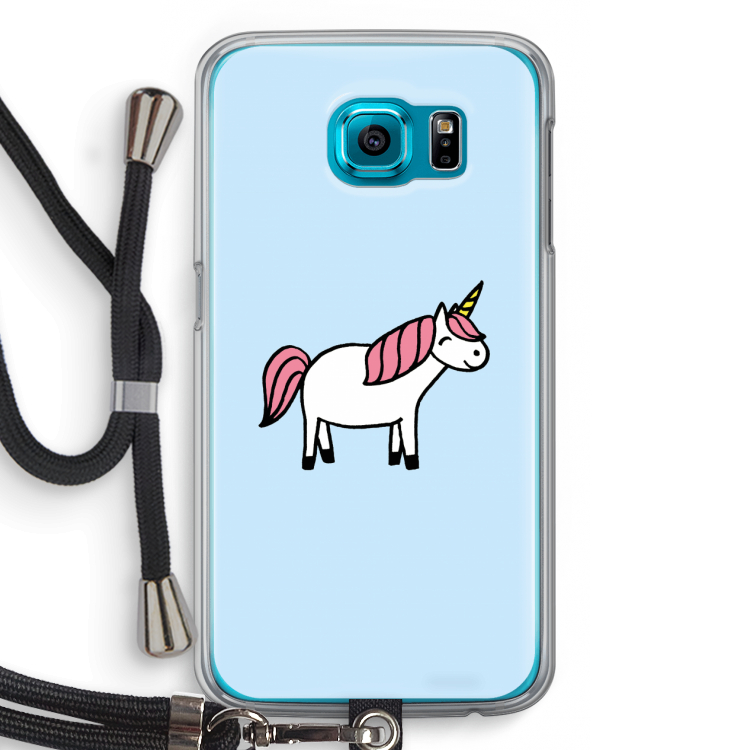 Eenhoorn: Samsung Galaxy S6 Transparant Hoesje met koord