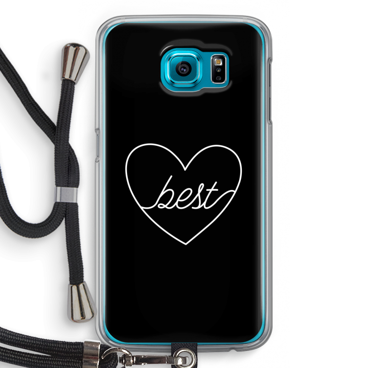 Best heart black: Samsung Galaxy S6 Transparant Hoesje met koord