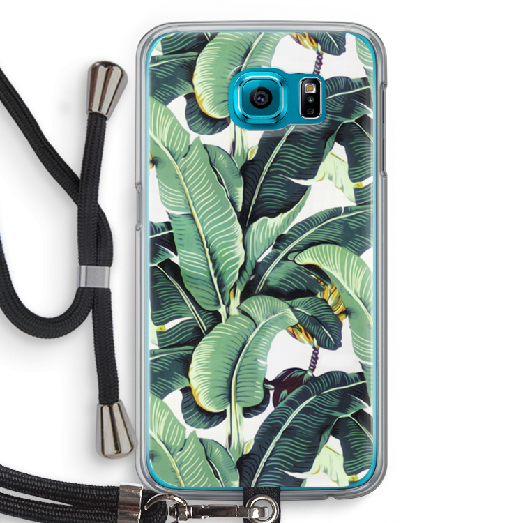 Bananenbladeren: Samsung Galaxy S6 Transparant Hoesje met koord