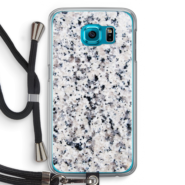 Gespikkelde marmer: Samsung Galaxy S6 Transparant Hoesje met koord