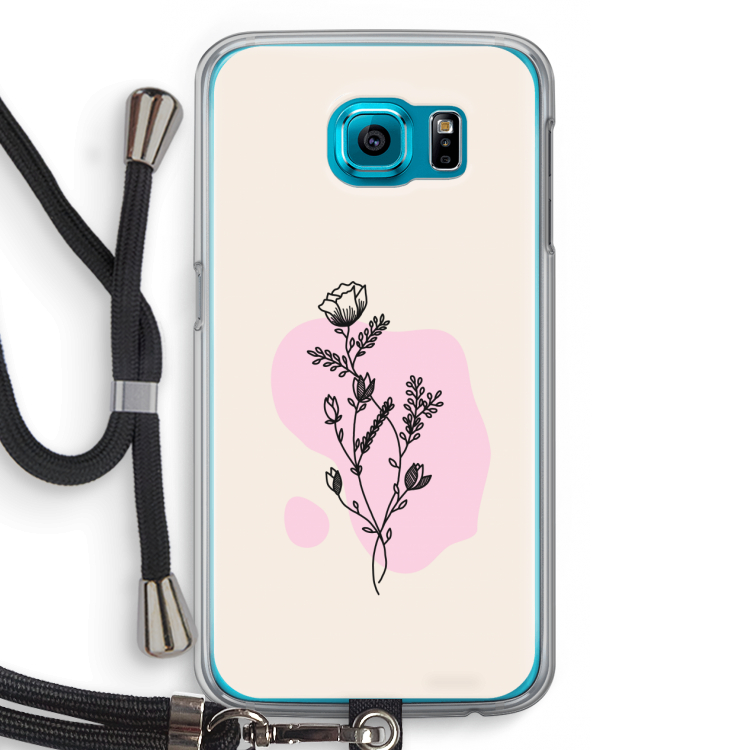 Roses are red: Samsung Galaxy S6 Transparant Hoesje met koord