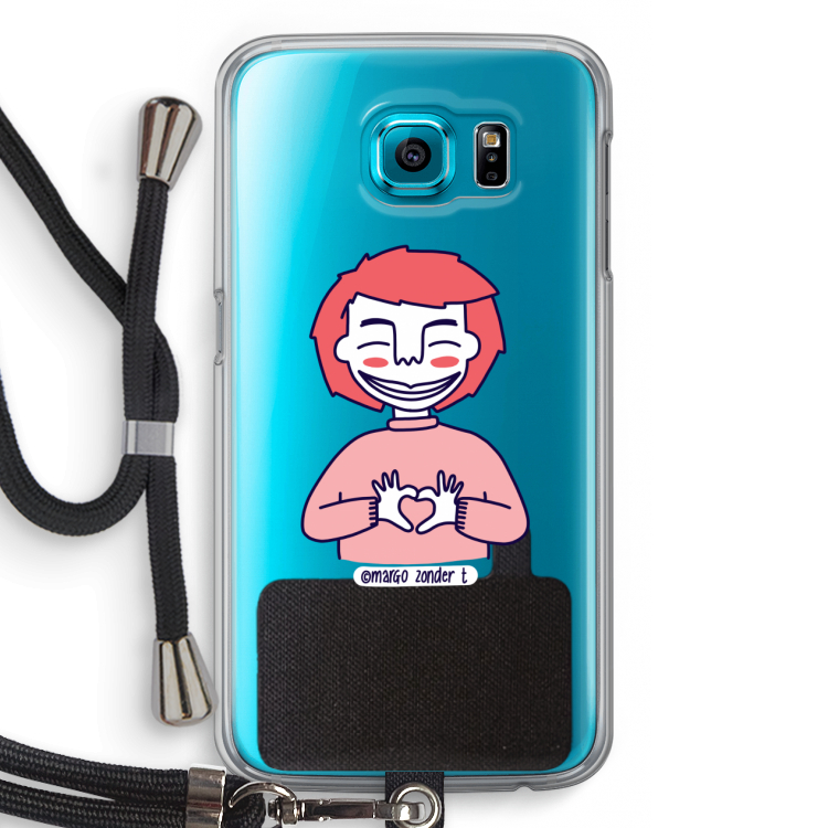 Hartje: Samsung Galaxy S6 Transparant Hoesje met koord