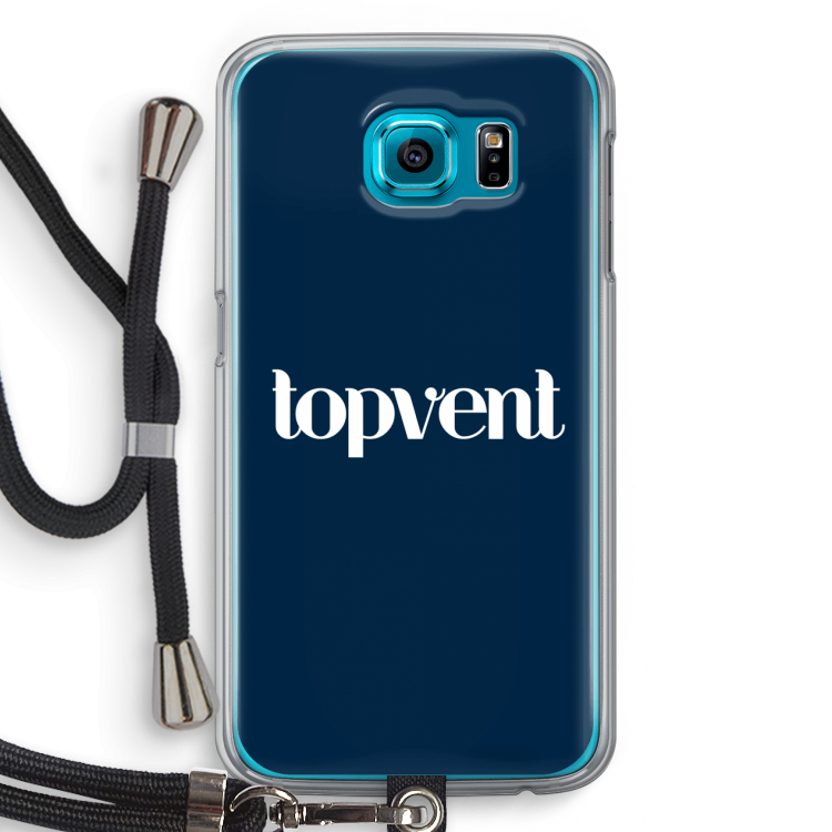 Topvent Navy: Samsung Galaxy S6 Transparant Hoesje met koord