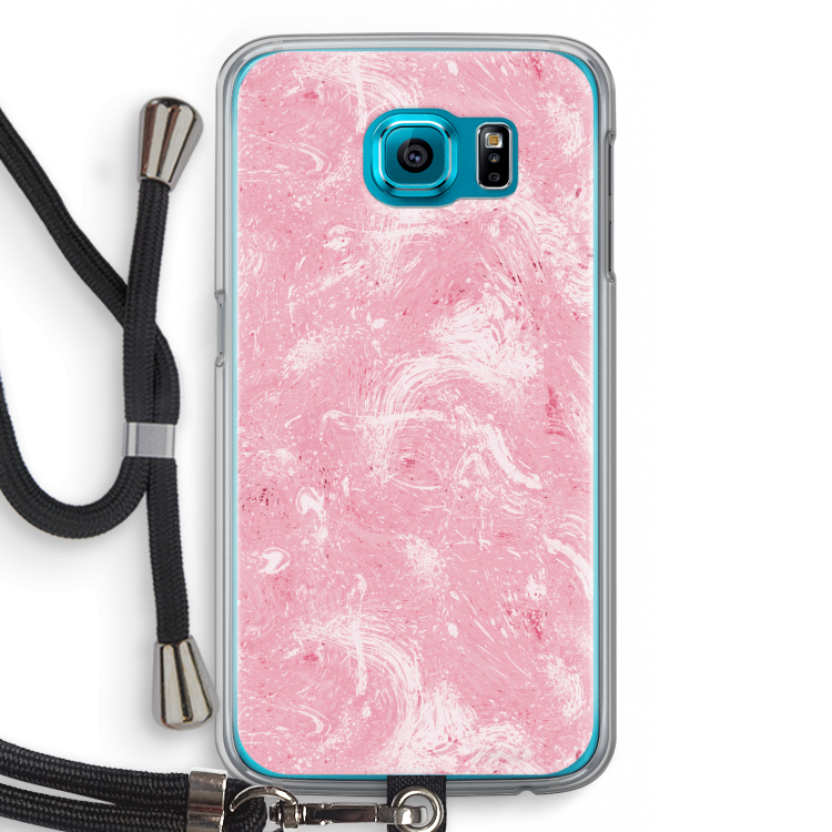 Abstract Painting Pink: Samsung Galaxy S6 Transparant Hoesje met koord