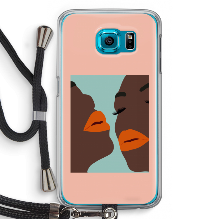 Orange lips: Samsung Galaxy S6 Transparant Hoesje met koord