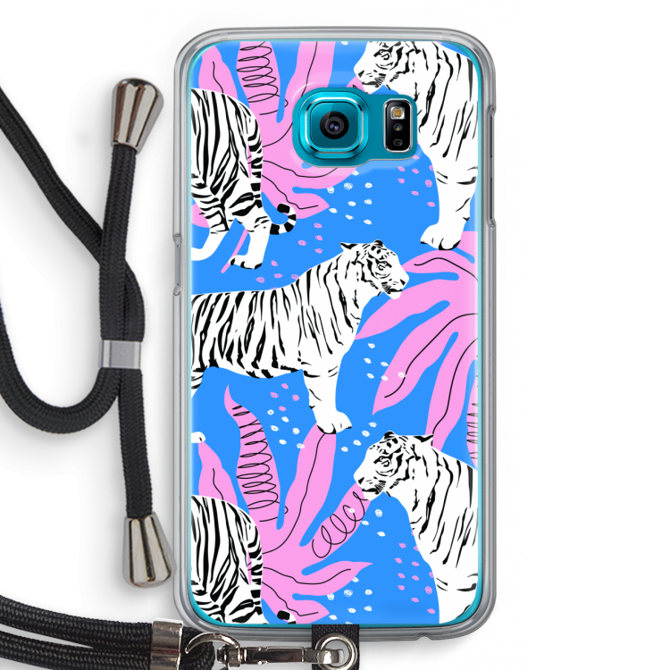 Tijger: Samsung Galaxy S6 Transparant Hoesje met koord
