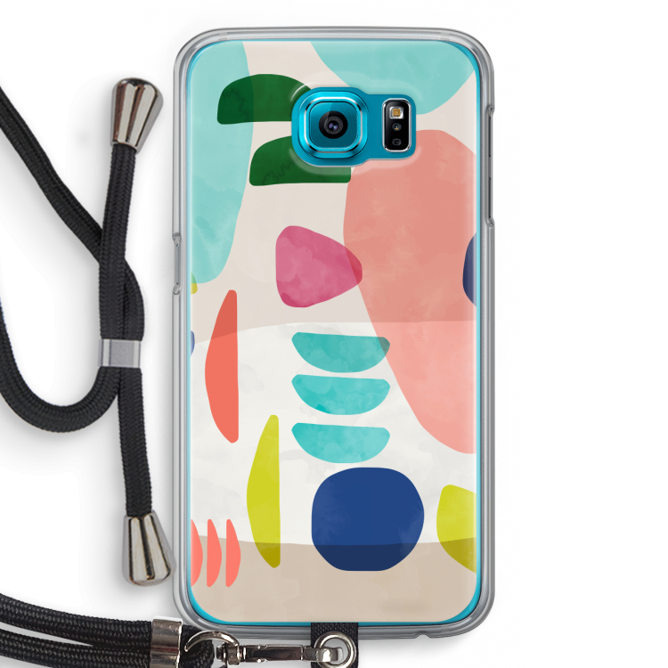 Bold Rounded Shapes: Samsung Galaxy S6 Transparant Hoesje met koord